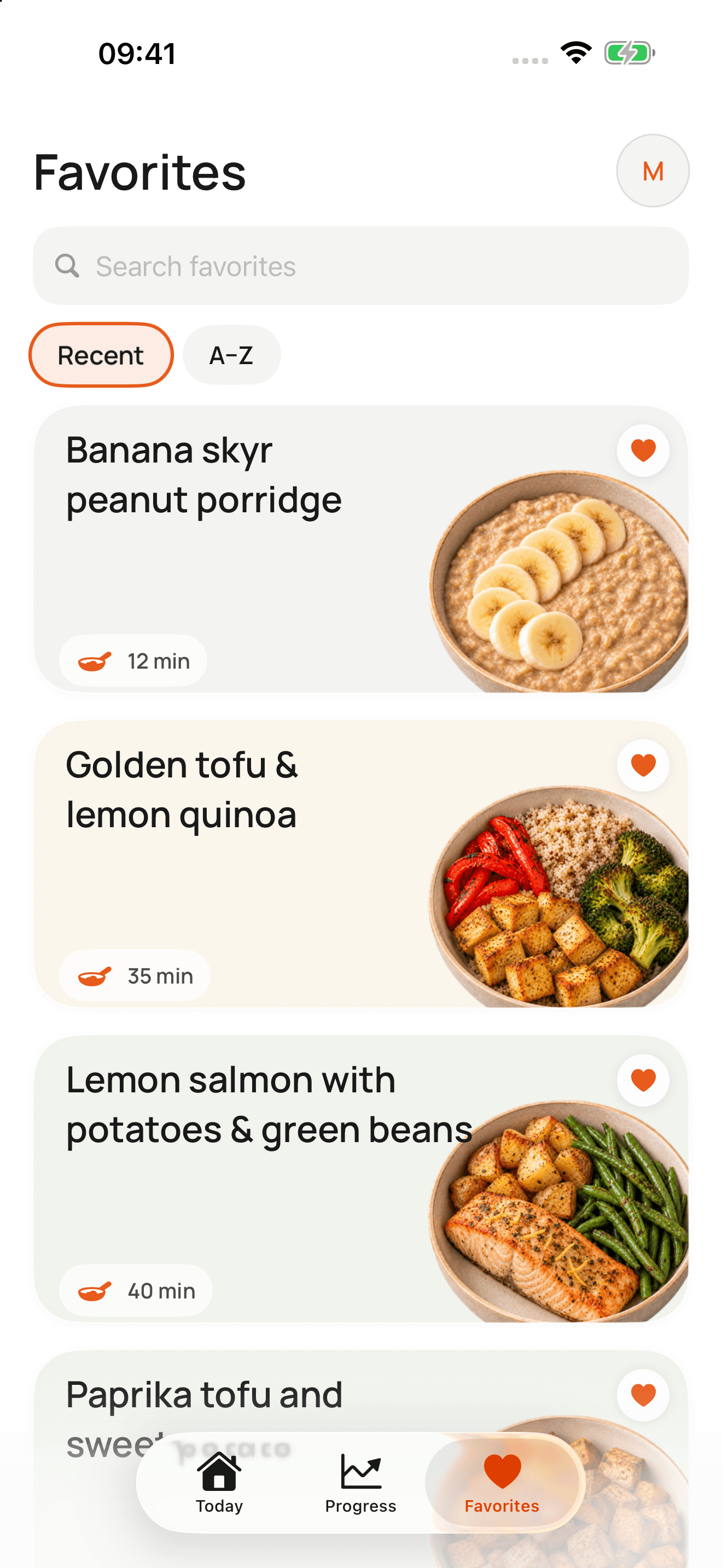 Your saved favorite recipes